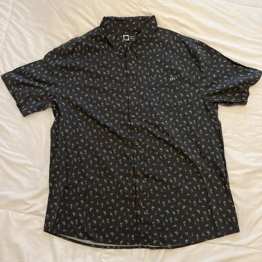 Salty Crew Black Casual Button Down Shirt